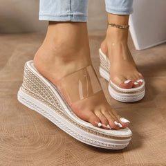 Comfortable Round Toe Transparent Lightweight Non-slip Slippers