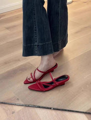 Concise Gladiator Narrow Band Open Toe Slide Ladies Thick Heel Sandals