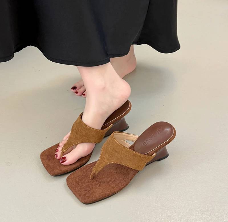 Concise Strange Heel Style Clip Toe Outdoor High Heels Sandals