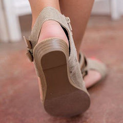 Contrasting Colored Straps Ruched Sandals