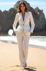 Crocodile Print Suit Ivory