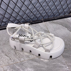 Cross Thick Bottom Strap Open Toe Sandals