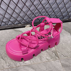 Cross Thick Bottom Strap Open Toe Sandals