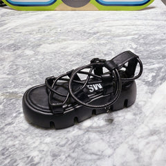 Cross Thick Bottom Strap Open Toe Sandals