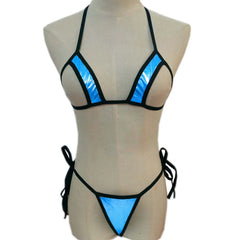 Cross-border lingerie swimsuit AliExpress eBay patent leather three-point bikini patent leather set.