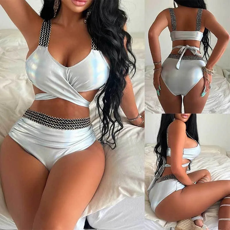Cross high waisted swimsuit