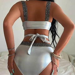 Cross high waisted swimsuit