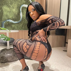 Crotchless Body Stockings Exotic Fishnet Pantyhose Perspective Lingerie