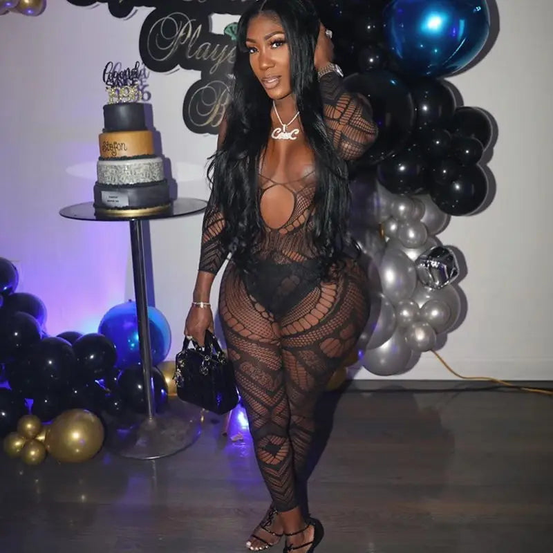 Crotchless Body Stockings Exotic Fishnet Pantyhose Perspective Lingerie