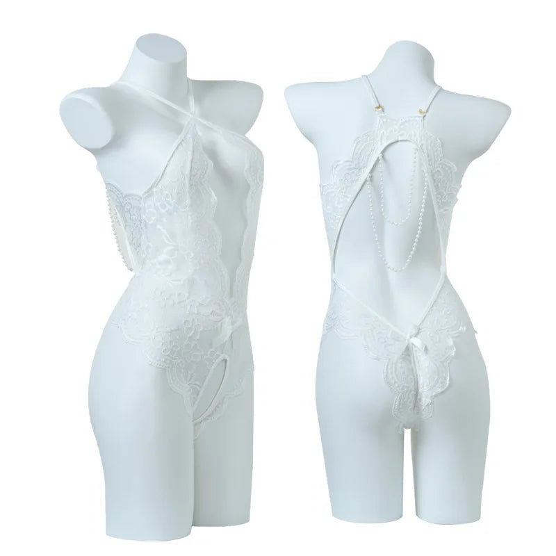 Crotchless Female Lingerie Ladies Sleepwear Stripper Outfit Underwear Babydoll Dress Erotic Lencerias Porn Costume