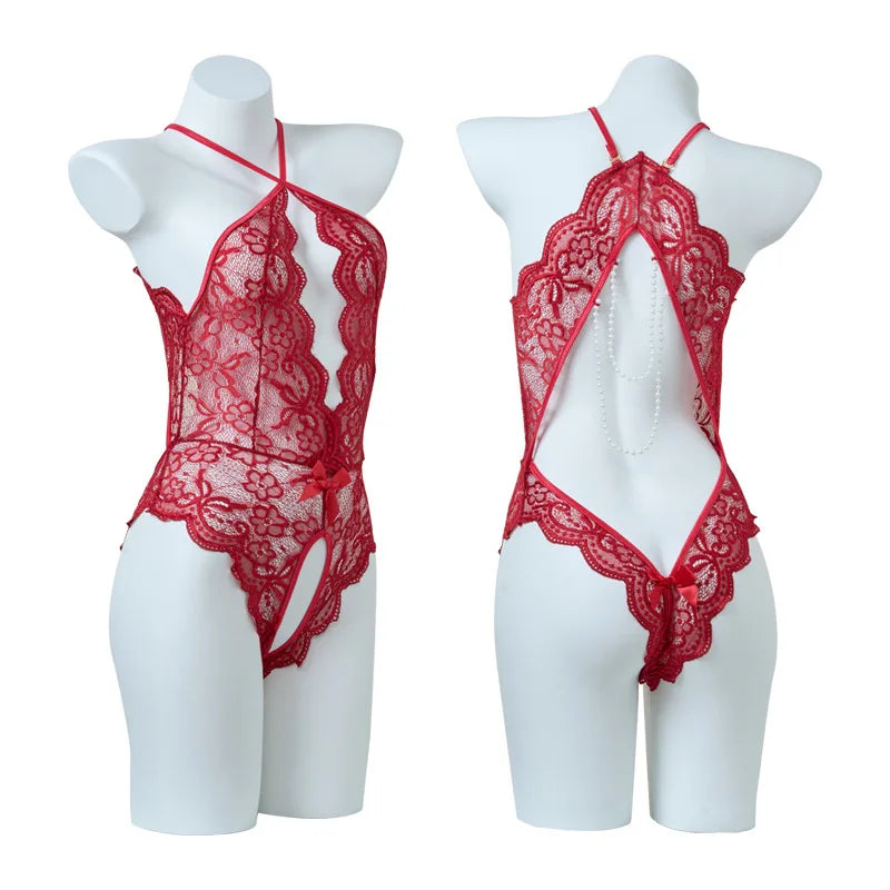 Crotchless Female Lingerie Ladies Sleepwear Stripper Outfit Underwear Babydoll Dress Erotic Lencerias Porn Costume