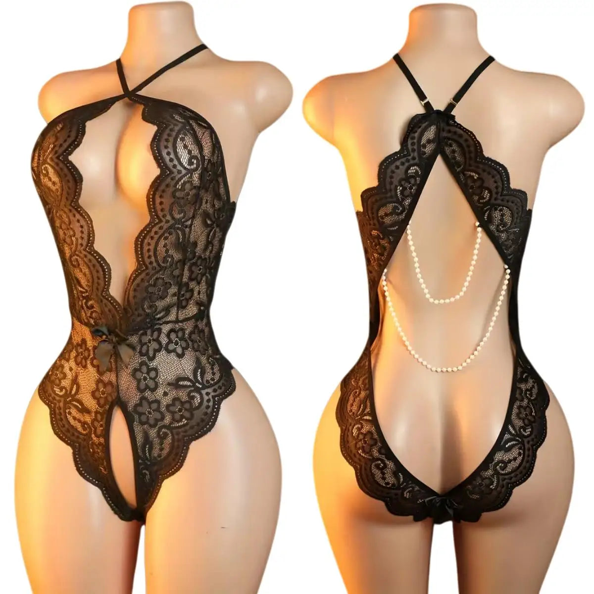 Crotchless Female Lingerie Ladies Sleepwear Stripper Outfit Underwear Babydoll Dress Erotic Lencerias Porn Costume