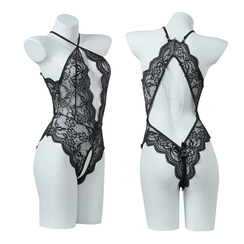 Crotchless Female Lingerie Ladies Sleepwear Stripper Outfit Underwear Babydoll Dress Erotic Lencerias Porn Costume