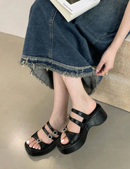 Crystal Decoration Street Style Platform High Heel Sandals