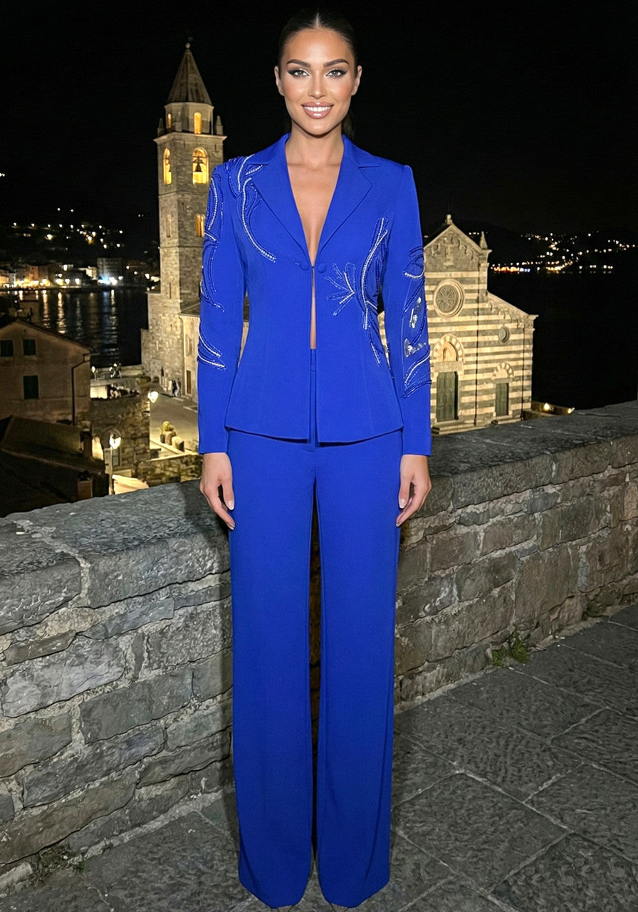 Crystal Detail Suit Blue