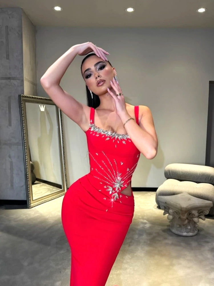 Crystal Maxi Dress Red