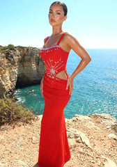 Crystal Maxi Dress Red