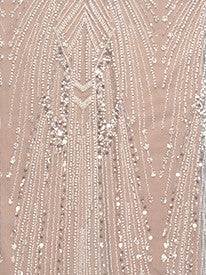 Crystal Pearl Sequin Maxi Dress Nude