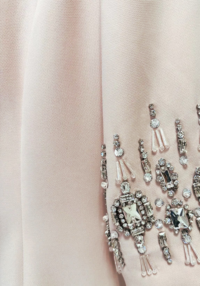 Crystal Short Sleeve Maxi Dress Blush Pink