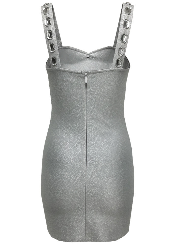 Crystal Sparkly Dress Silver