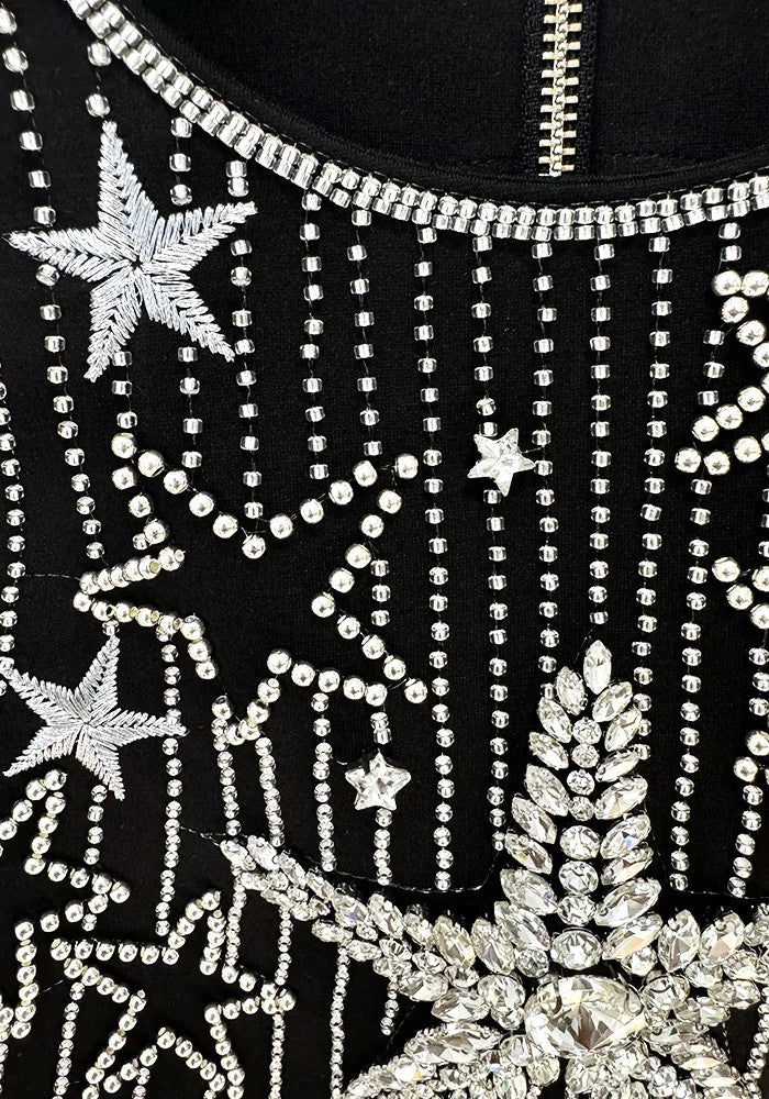 Crystal Star Dress Black