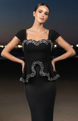Crystal Two Piece Maxi Dress Black