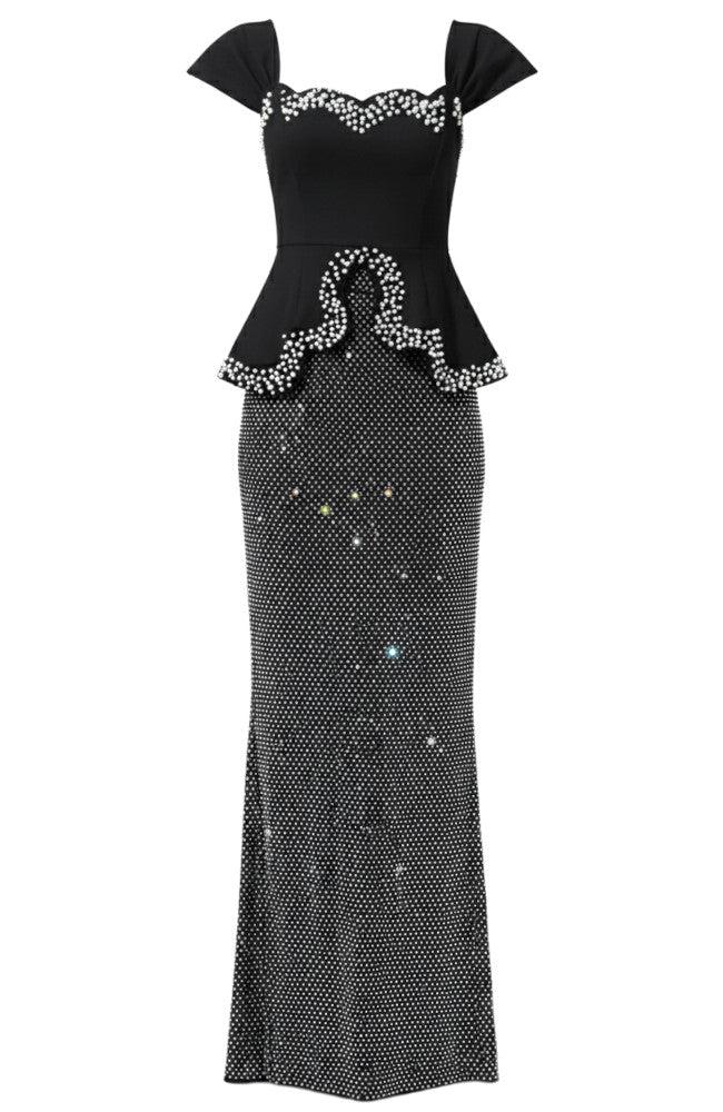 Crystal Two Piece Maxi Dress Black
