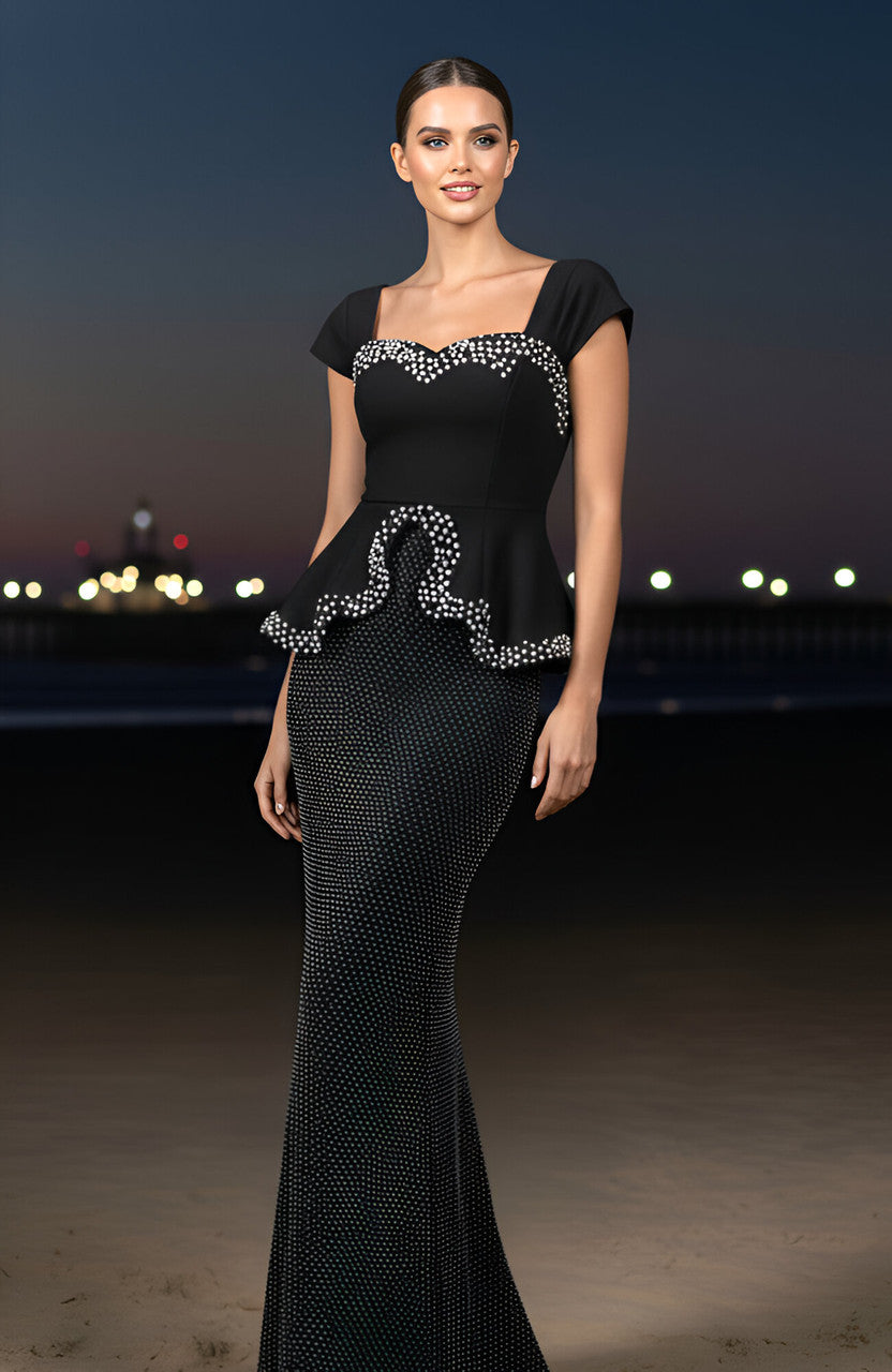 Crystal Two Piece Maxi Dress Black