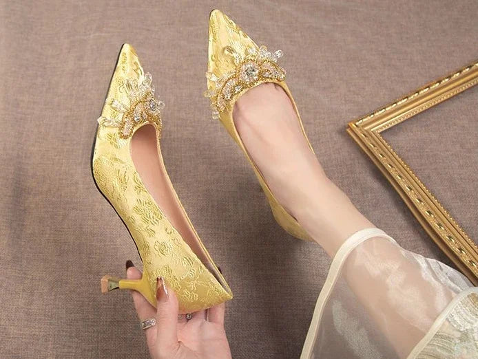 Crystals Diamond Wedding Party Rhinestone High Heels Pumps