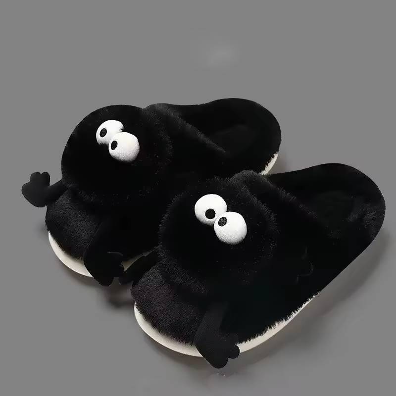 Cute Cartoon Soft Bottom Home Cotton Flip Flops Furry Slippers