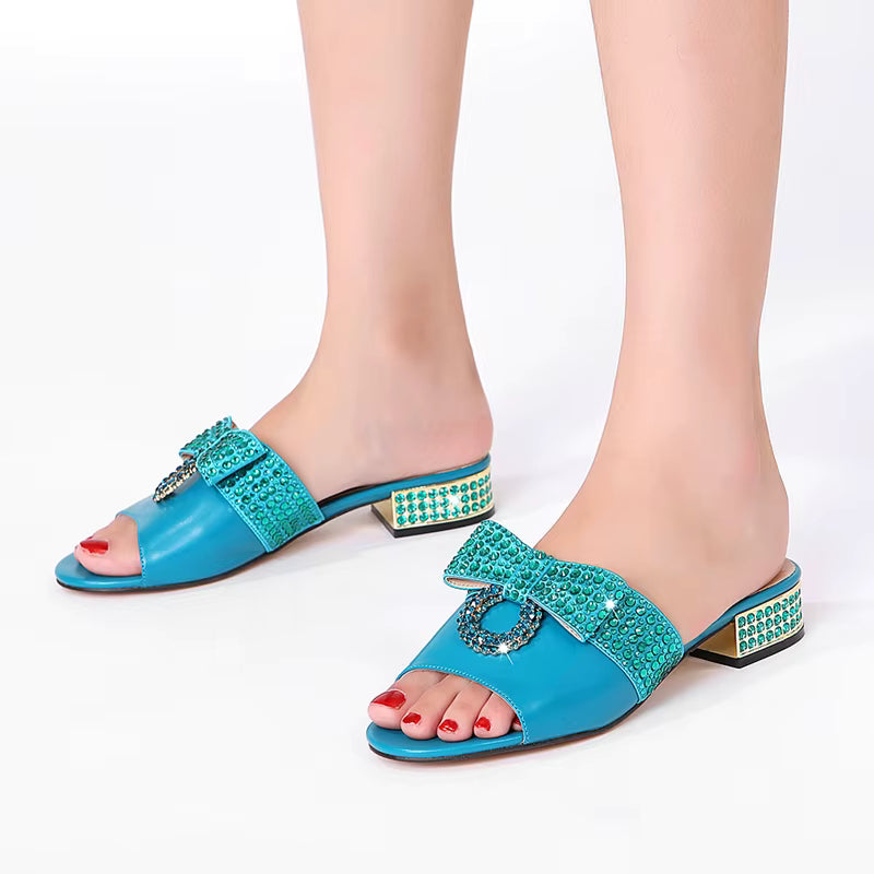 Diamond Clutch Crystal Flat Heel plus size Slippers Christmas Party Gift Rhine Stone Evening Bag