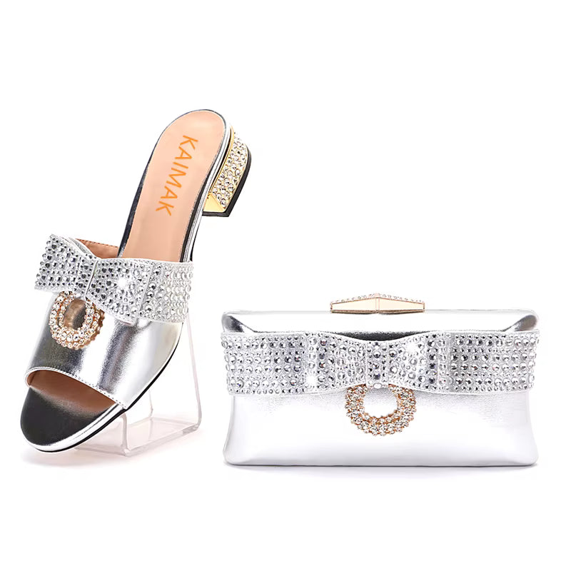 Diamond Clutch Crystal Flat Heel plus size Slippers Christmas Party Gift Rhine Stone Evening Bag