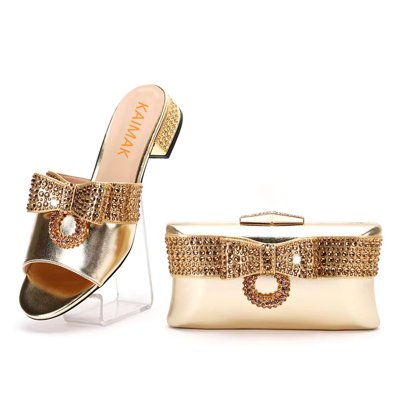 Diamond Clutch Crystal Flat Heel plus size Slippers Christmas Party Gift Rhine Stone Evening Bag