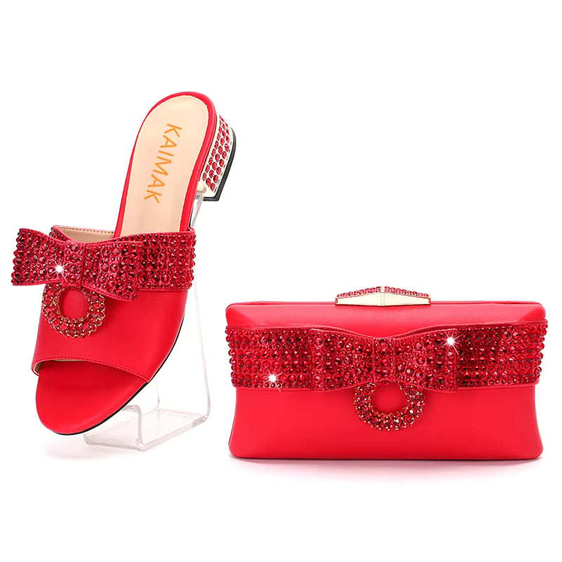 Diamond Clutch Crystal Flat Heel plus size Slippers Christmas Party Gift Rhine Stone Evening Bag