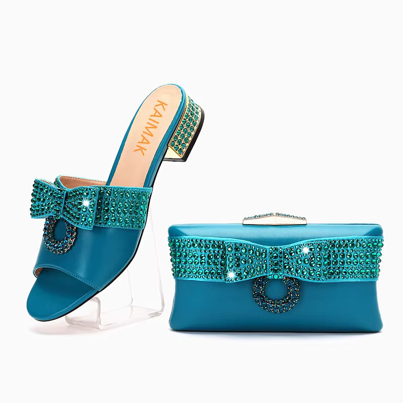 Diamond Clutch Crystal Flat Heel plus size Slippers Christmas Party Gift Rhine Stone Evening Bag