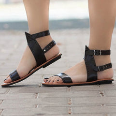 Double-Buckle with Decorative Dots Sandals