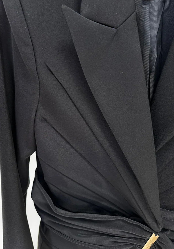 Draped Detail Suit Black