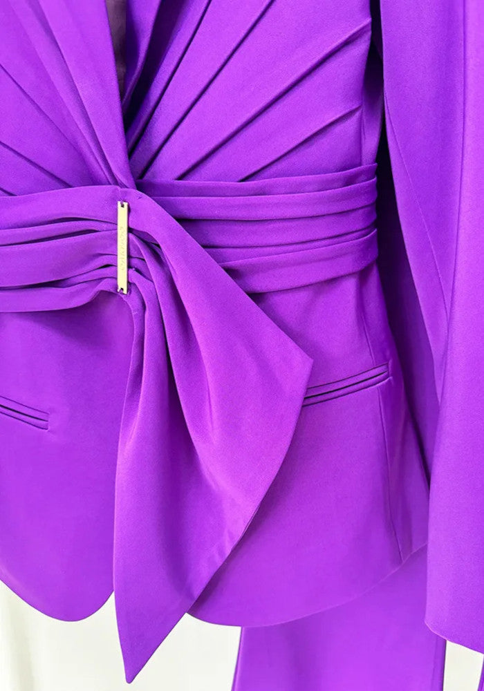 Draped Detail Suit Purple