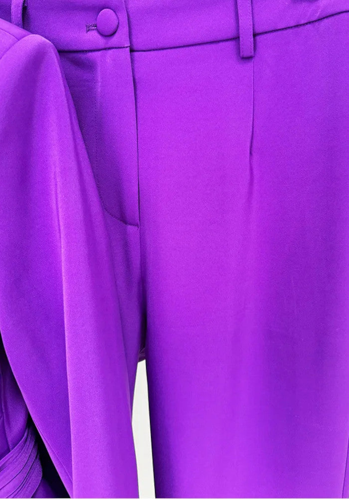 Draped Detail Suit Purple