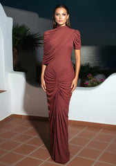Draped Maxi Dress Rosewood