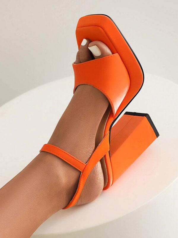 Elegant Buckle Square Toe High Heel