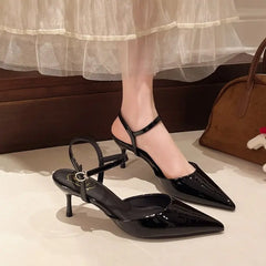 Elegant Buckle Strap Mules Pointed Toe Wedding Banquet High Heels