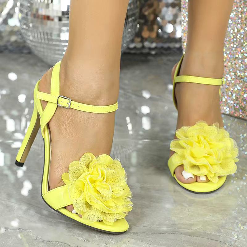 Elegant Buckle Strap Open Toe High Heels