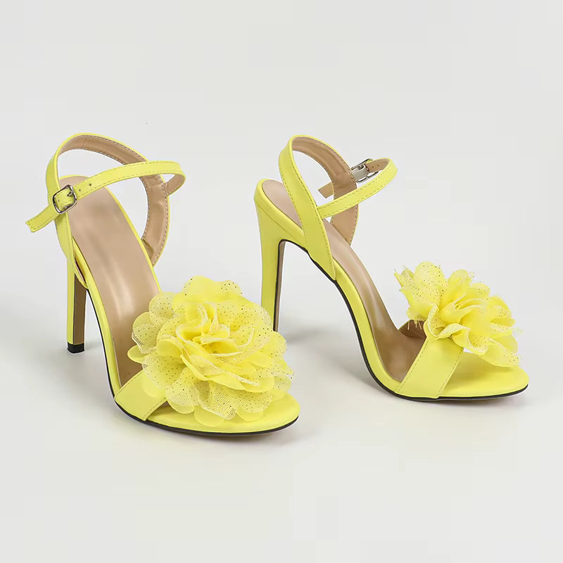 Elegant Buckle Strap Open Toe High Heels
