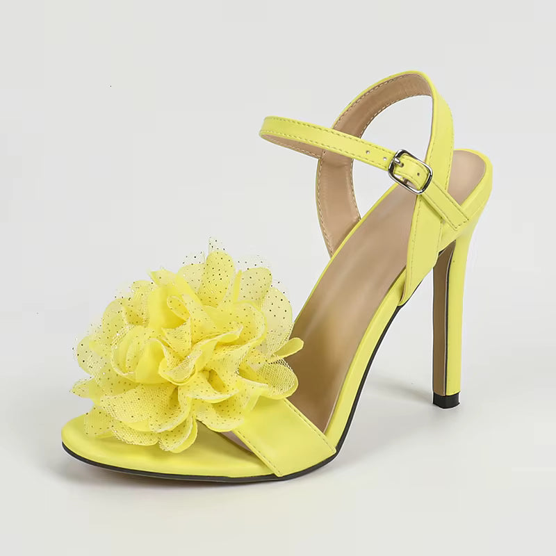Elegant Buckle Strap Open Toe High Heels