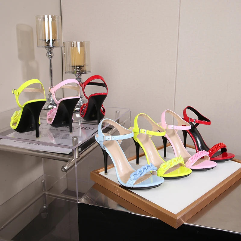 Elegant Buckle Strap Stiletto Party Outdoors High Heels Sandals