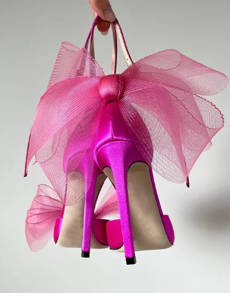 Elegant Butterfly-Knot Pointed Designer Stiletto High Heels Sandals