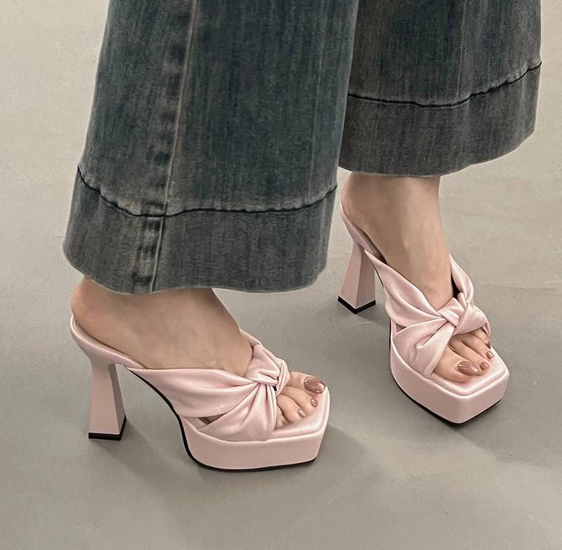 Elegant Butterfly-knot Open Toe Platform Nightclub High Heel Sandals