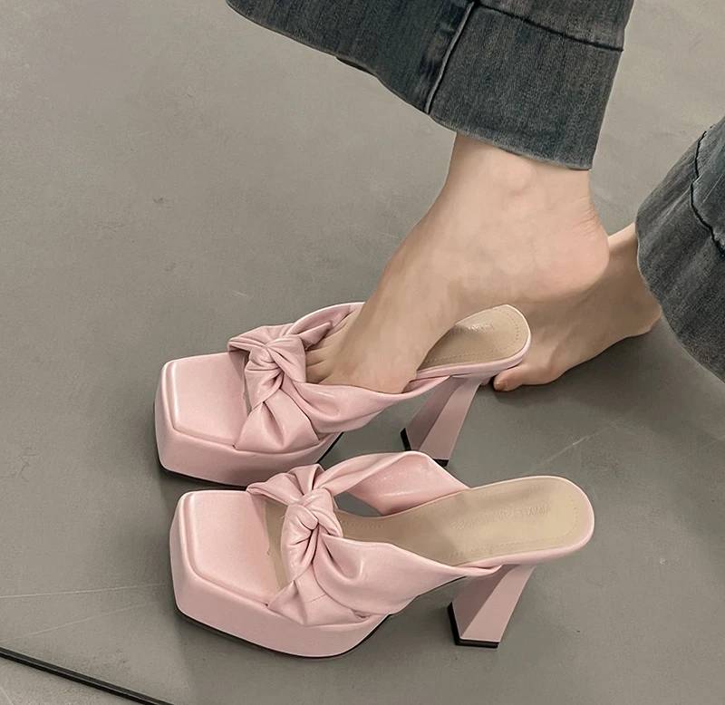 Elegant Butterfly-knot Open Toe Platform Nightclub High Heel Sandals