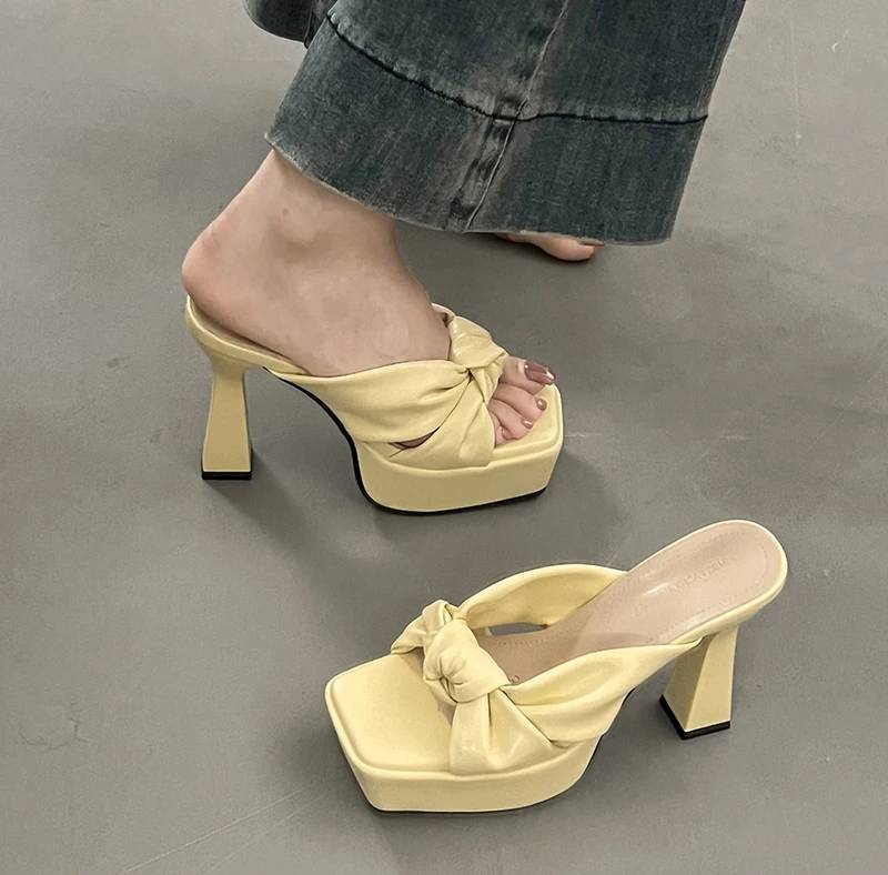 Elegant Butterfly-knot Open Toe Platform Nightclub High Heel Sandals